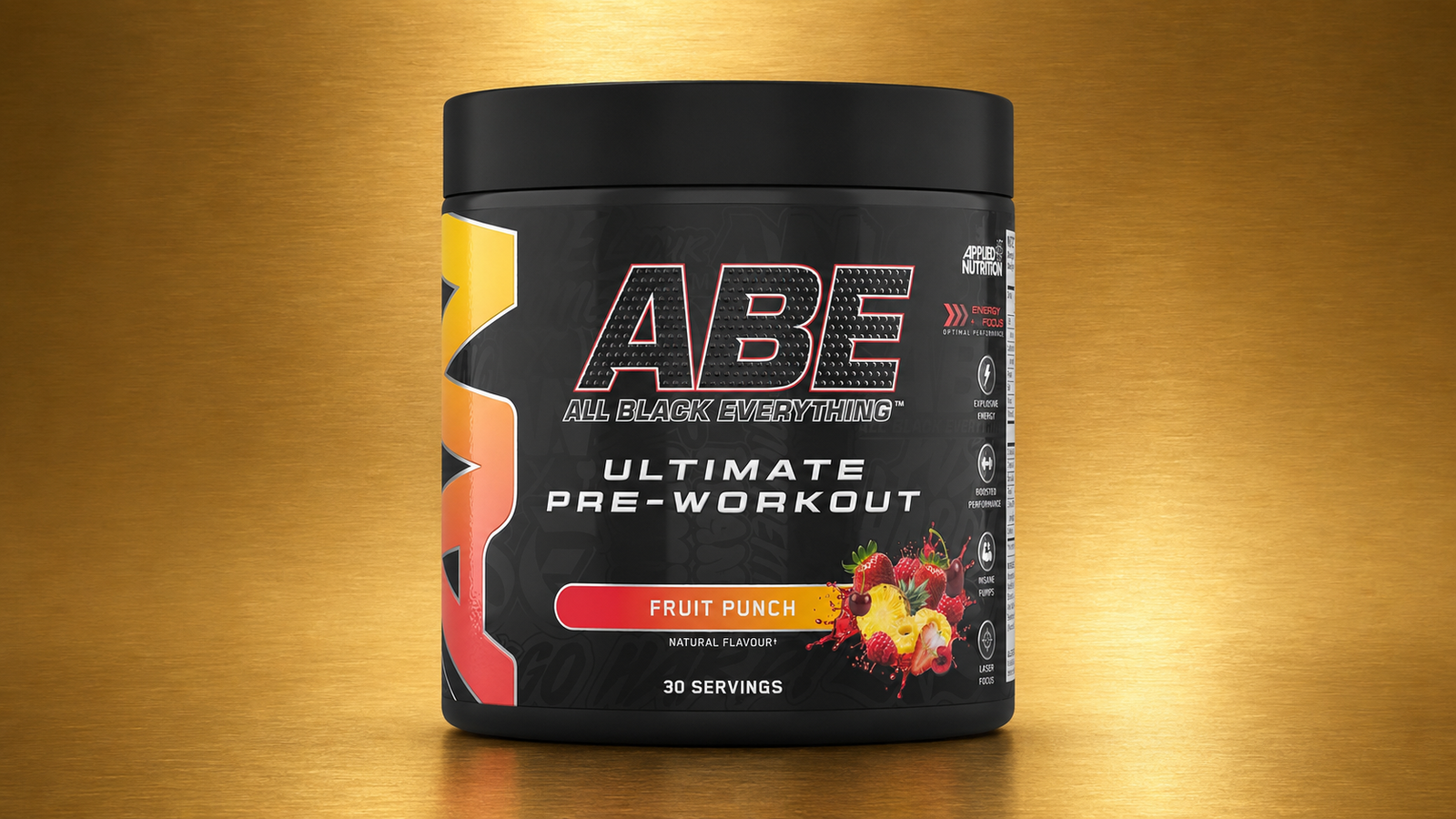 Tub of Applied Nutrition ABE pre-workout powder