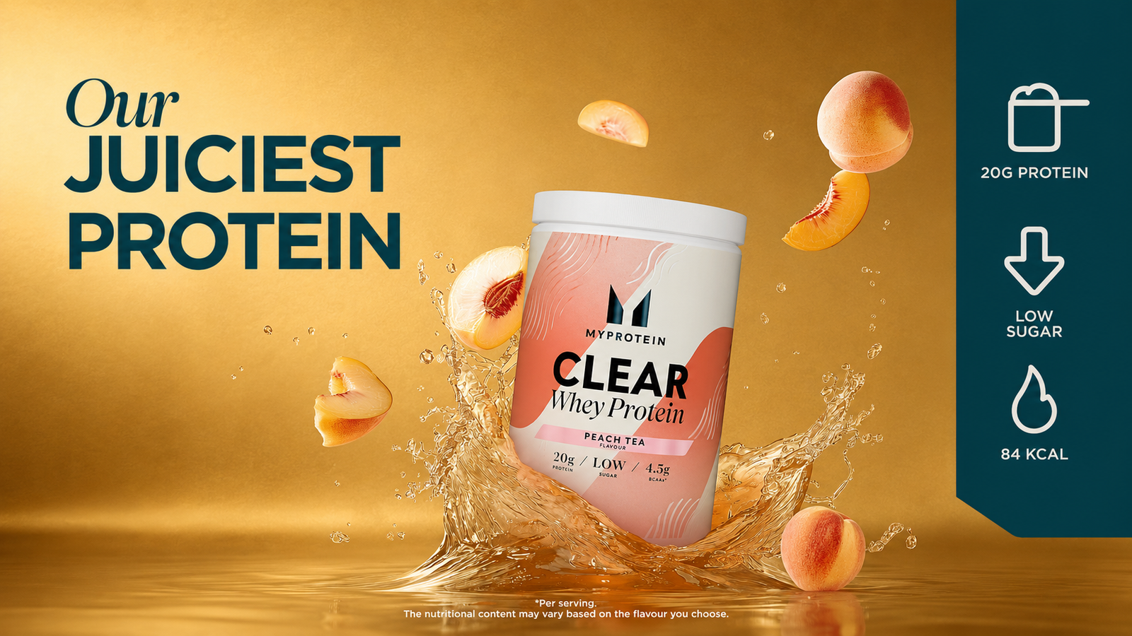 Clear fruity whey isolate drink