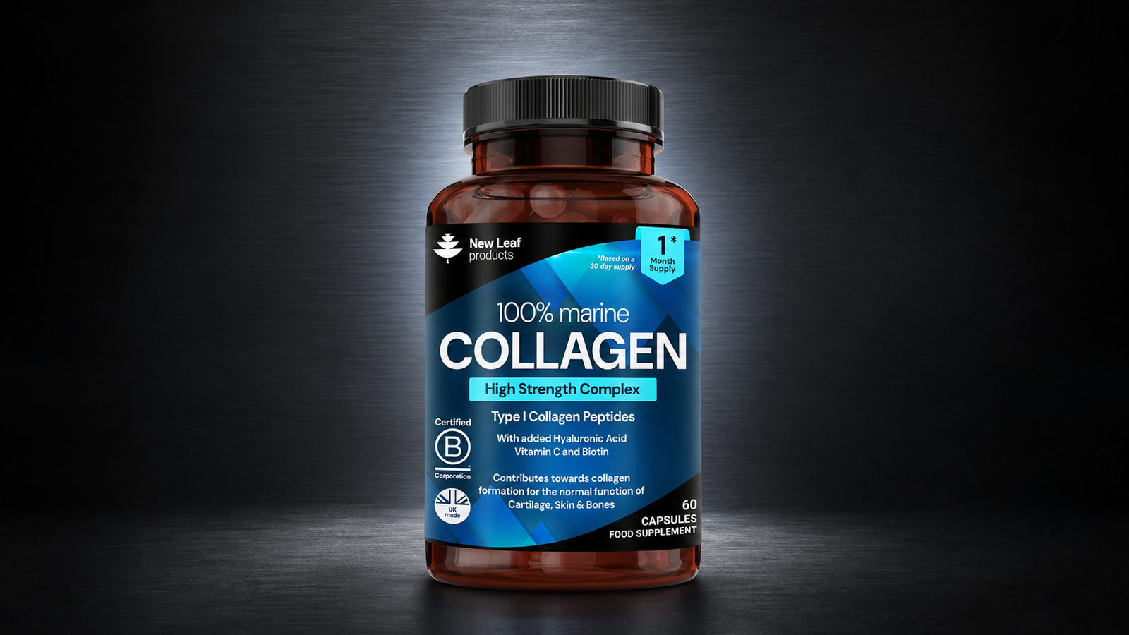 Tub of collagen peptides powder
