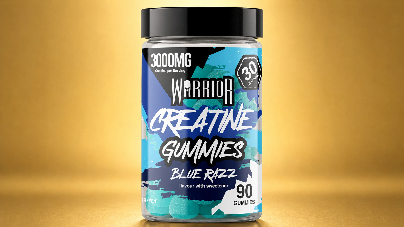 Tub of creatine gummies