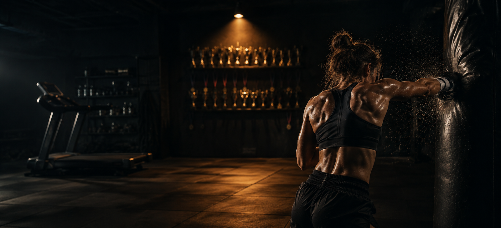 Adriana boxing, running and lifting