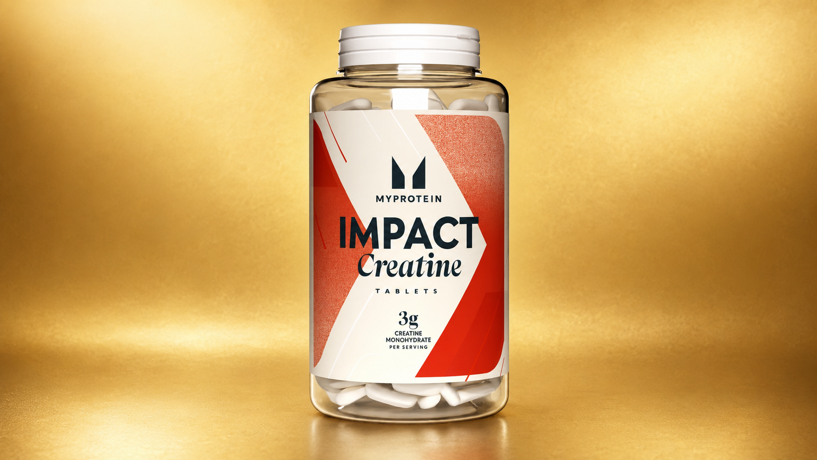 Bottle of creatine monohydrate capsules
