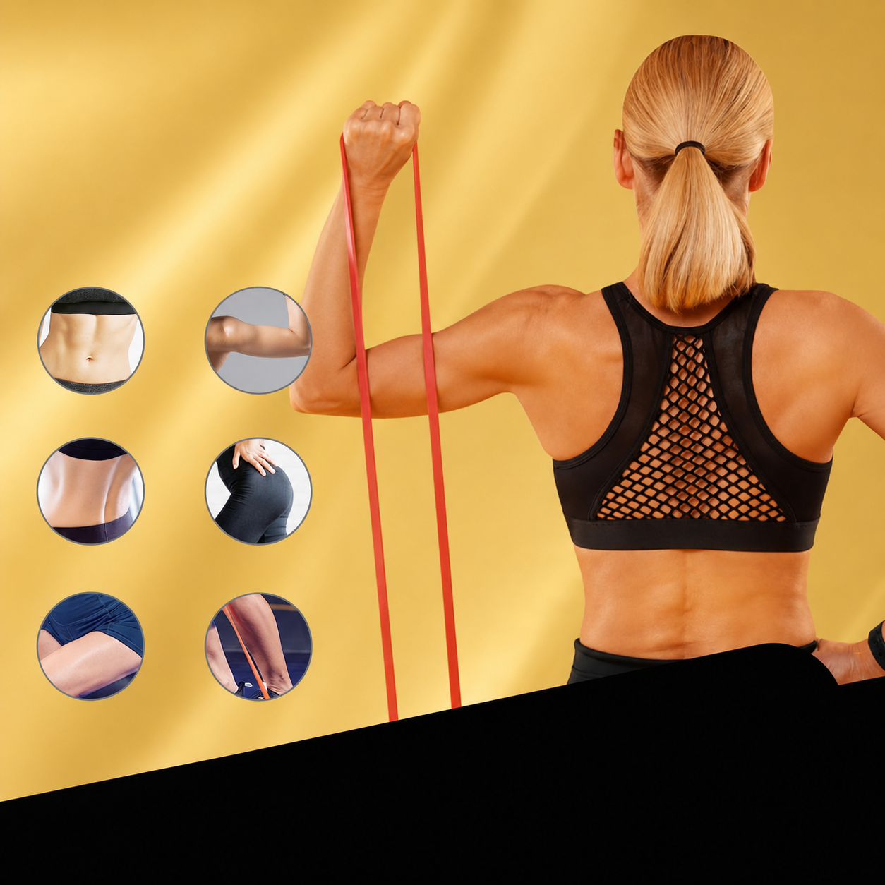 Long resistance bands with handles