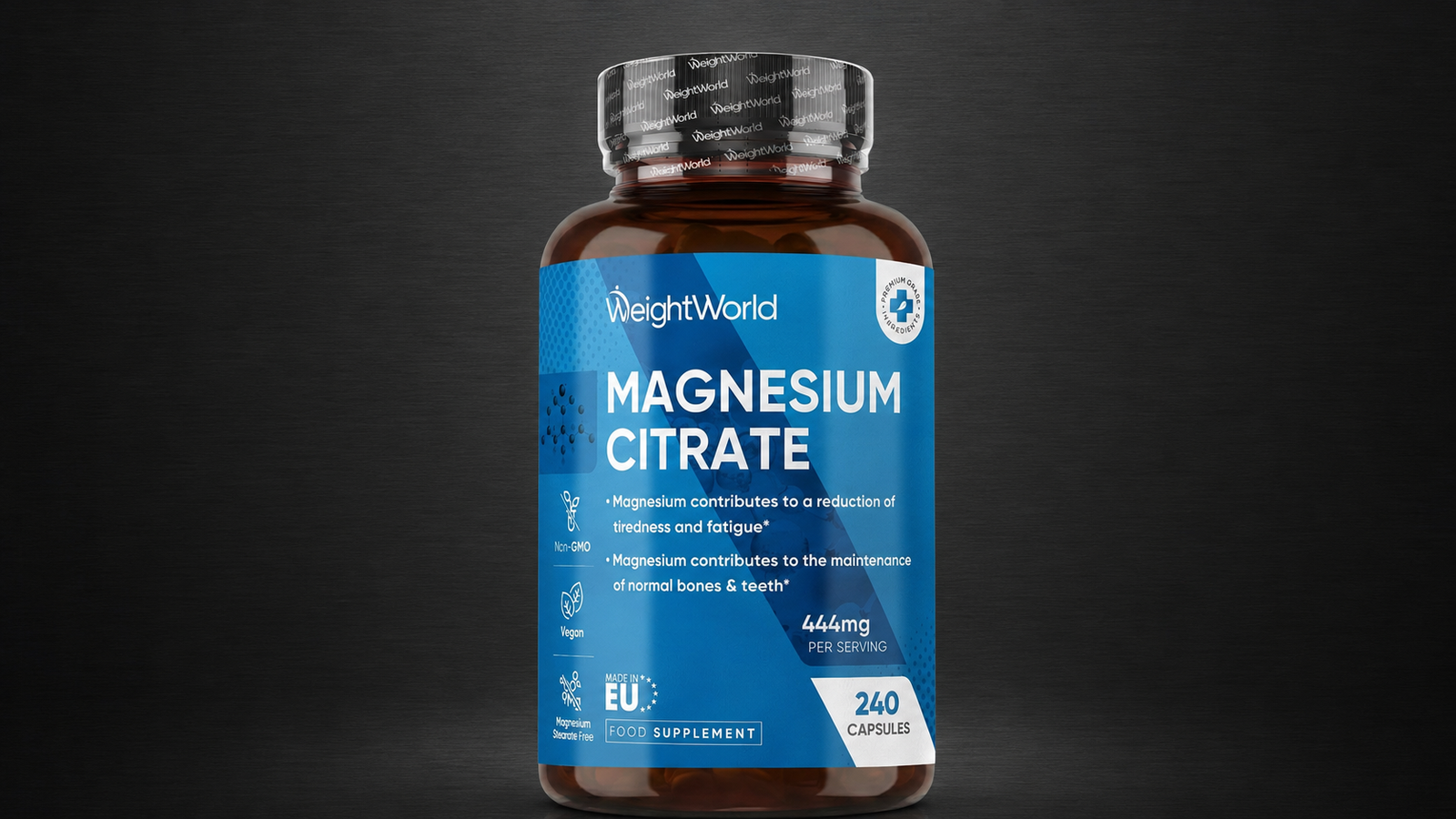 Bottle of magnesium citrate