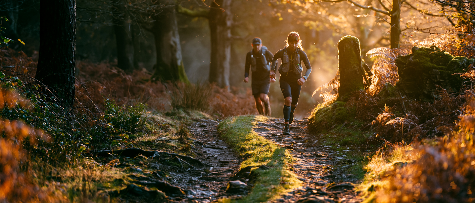 Trail runners on a mountain path