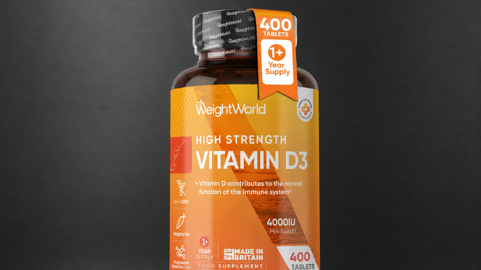 Bottle of plain vitamin D3