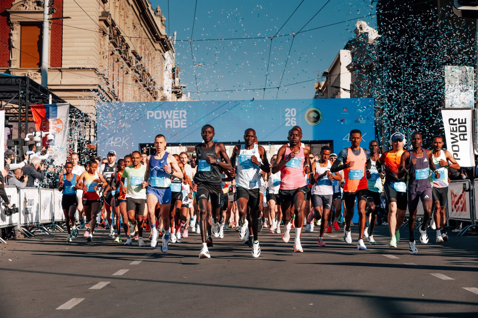 The Belgrade Marathon field crossing the city