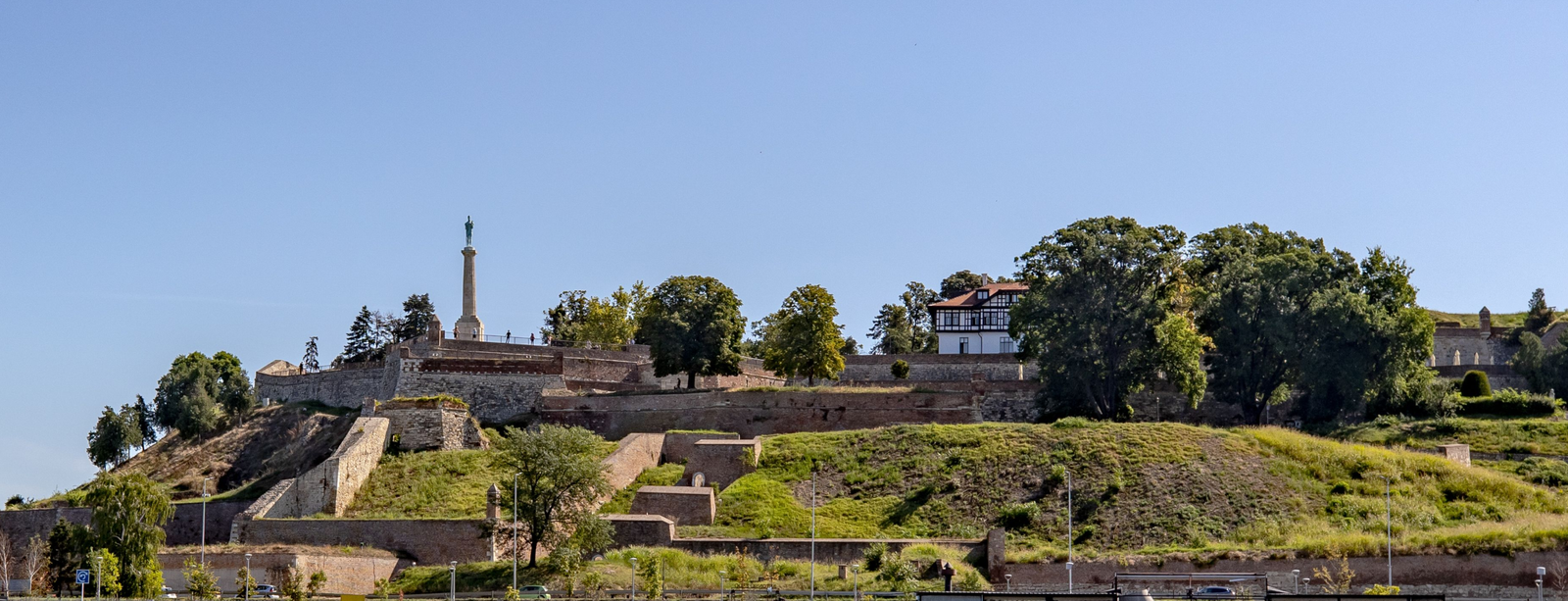 Kalemegdan fortress above the confluence of the Sava and Danube