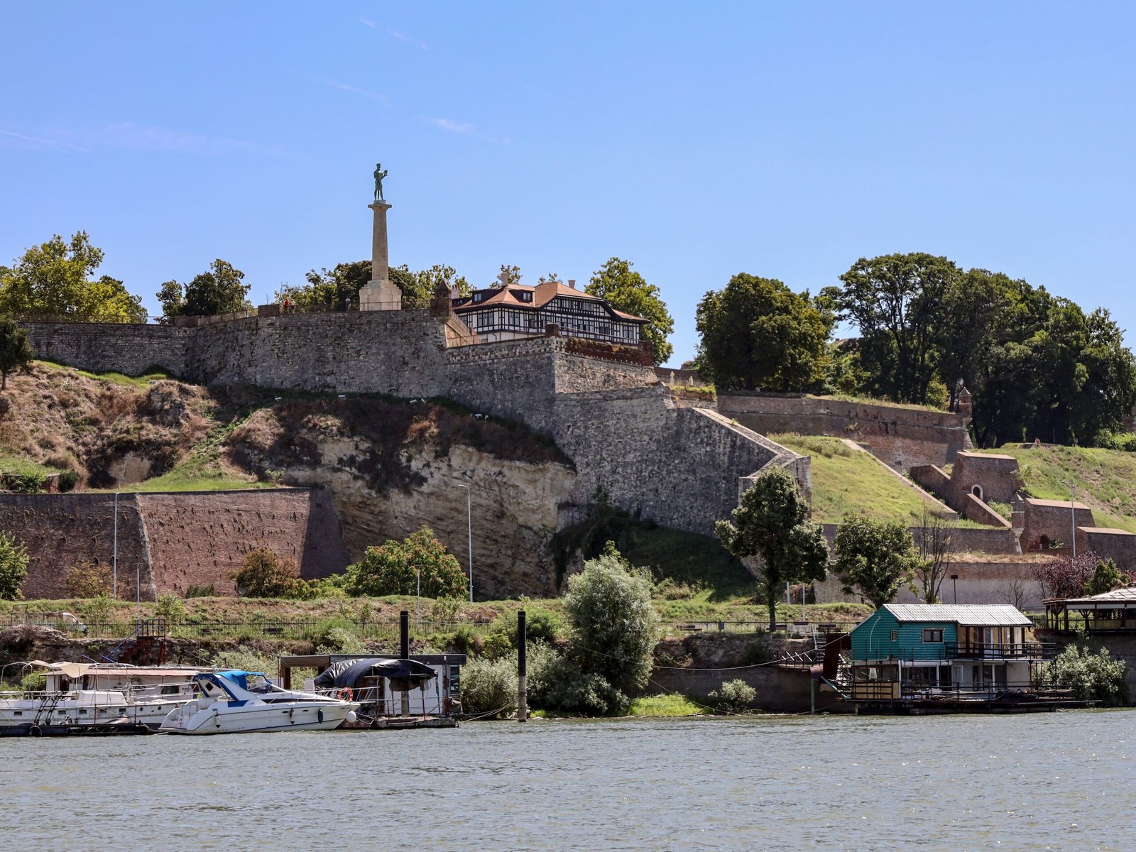 Kalemegdan Fortress overlooking the confluence of the Sava and Danube rivers, Belgrade